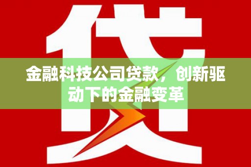 嵊泗金融科技公司贷款，创新驱动下的金融变革