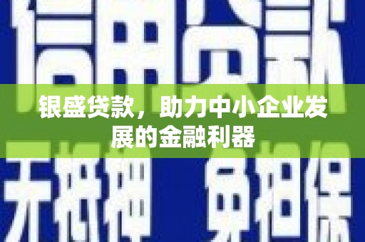 嵊泗银盛贷款，助力中小企业发展的金融利器