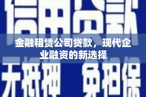 嵊泗金融租赁公司贷款，现代企业融资的新选择