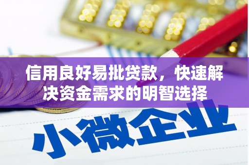嵊泗信用良好易批贷款，快速解决资金需求的明智选择
