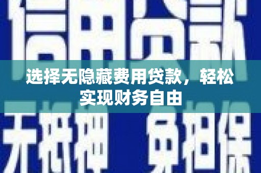 嵊泗选择无隐藏费用贷款，轻松实现财务自由