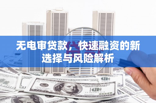 嵊泗无电审贷款，快速融资的新选择与风险解析