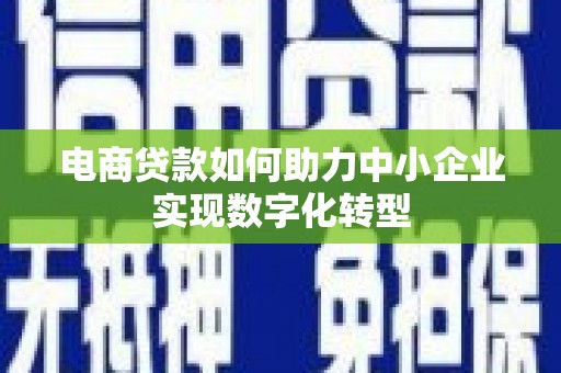 嵊泗电商贷款如何助力中小企业实现数字化转型