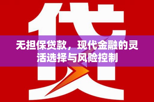 嵊泗无担保贷款，现代金融的灵活选择与风险控制
