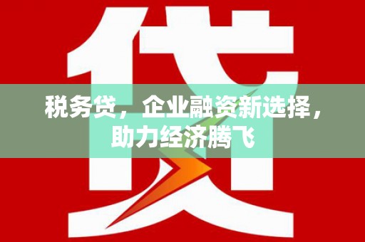 嵊泗税务贷，企业融资新选择，助力经济腾飞
