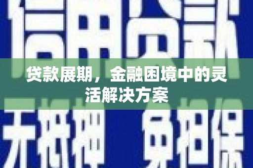 嵊泗贷款展期，金融困境中的灵活解决方案