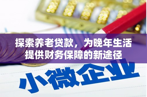 嵊泗探索养老贷款，为晚年生活提供财务保障的新途径