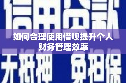 嵊泗如何合理使用借呗提升个人财务管理效率