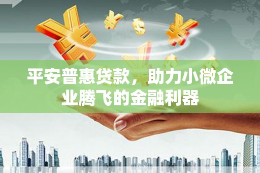 嵊泗平安普惠贷款，助力小微企业腾飞的金融利器