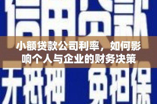 嵊泗小额贷款公司利率，如何影响个人与企业的财务决策