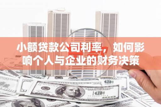 嵊泗小额贷款公司利率，如何影响个人与企业的财务决策