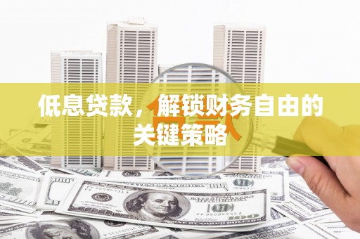 嵊泗低息贷款，解锁财务自由的关键策略