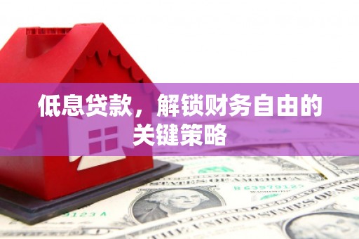 嵊泗低息贷款，解锁财务自由的关键策略