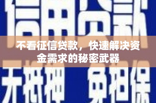 嵊泗不看征信贷款，快速解决资金需求的秘密武器