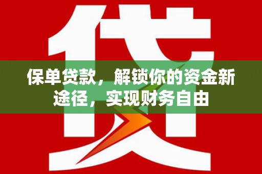 嵊泗保单贷款，解锁你的资金新途径，实现财务自由