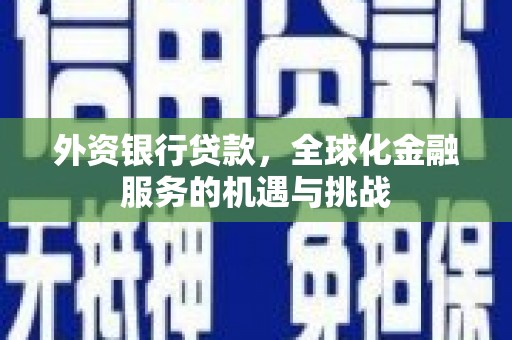 嵊泗外资银行贷款，全球化金融服务的机遇与挑战