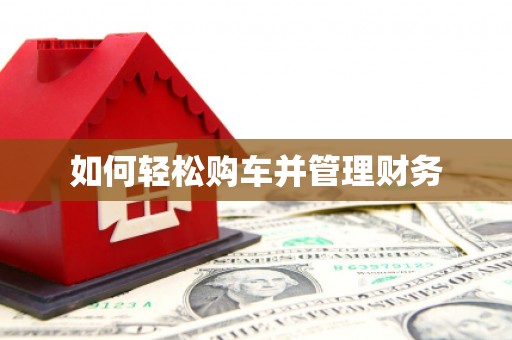 嵊泗如何轻松购车并管理财务