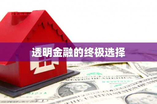 嵊泗透明金融的终极选择