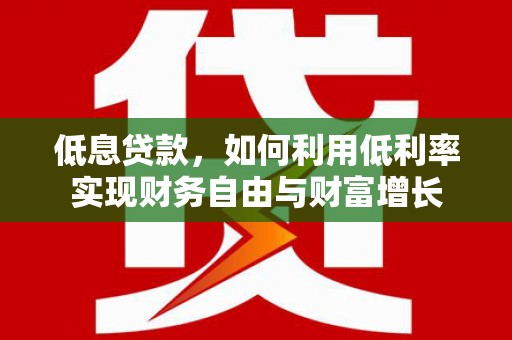 嵊泗低息贷款，如何利用低利率实现财务自由与财富增长