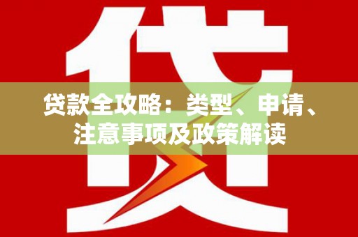 嵊泗贷款全攻略：类型、申请、注意事项及政策解读